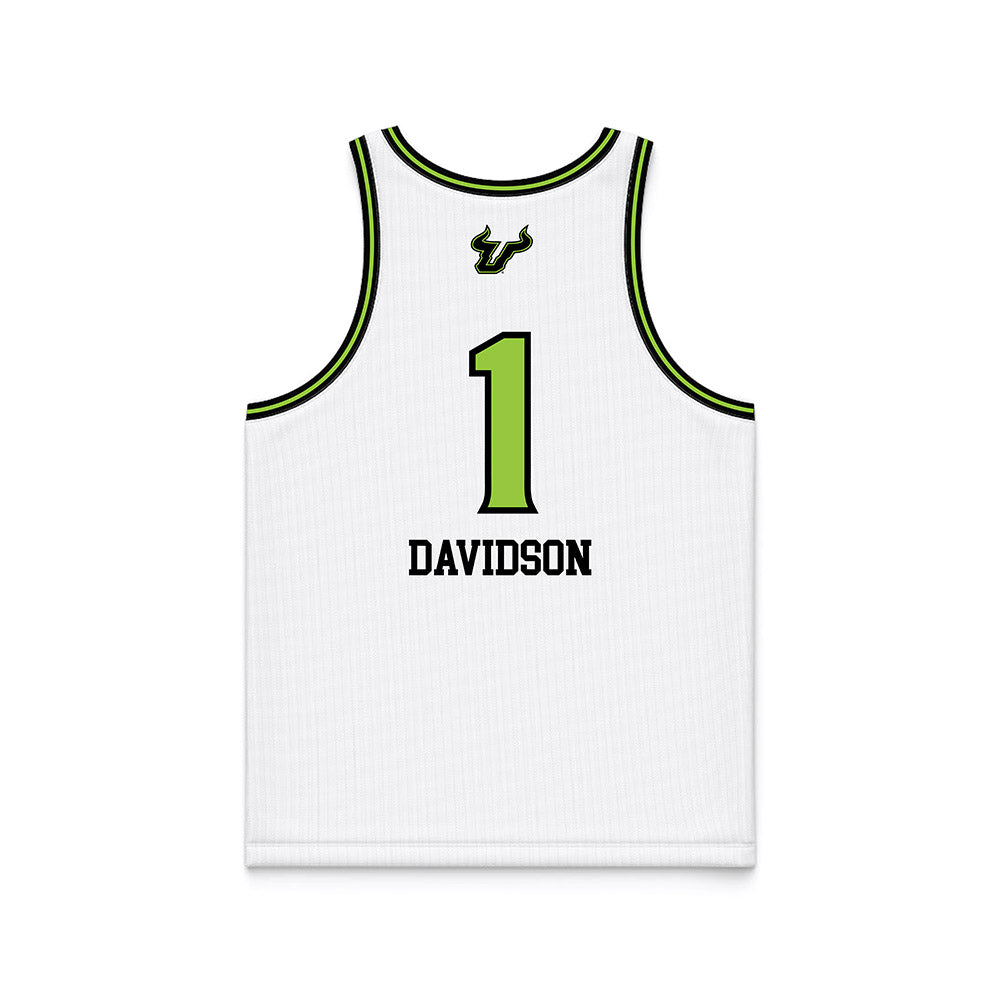 USF - NCAA Women's Basketball : Katie Davidson - White Basketball Jersey-1