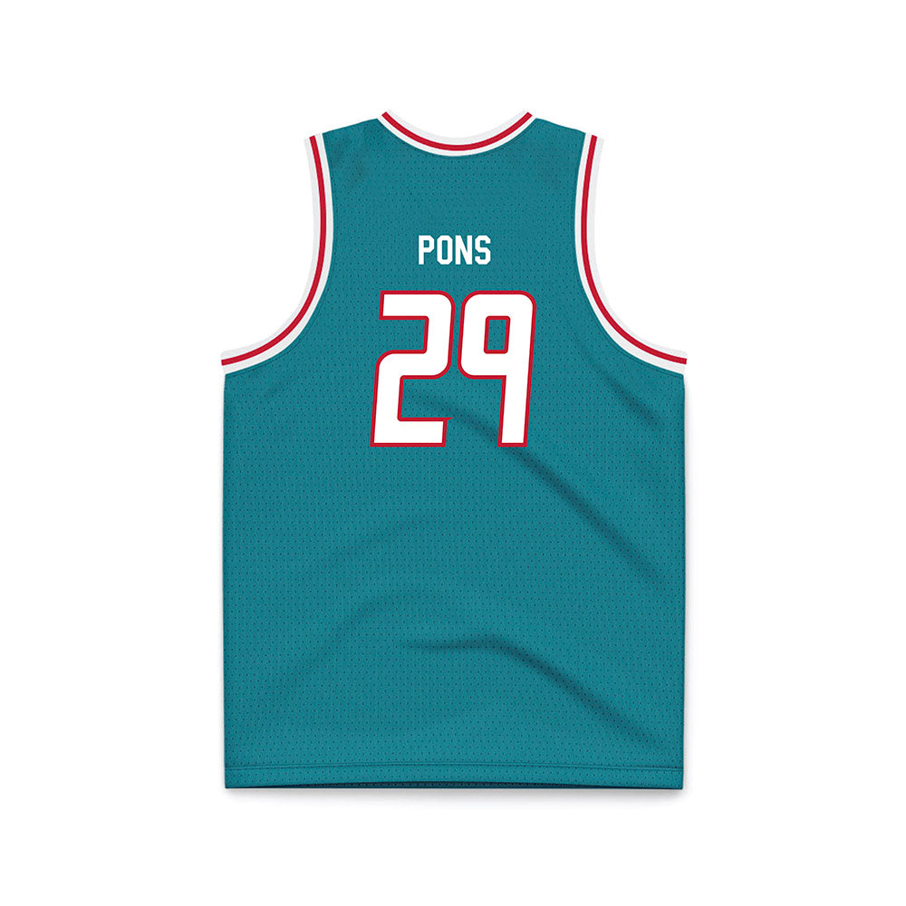 New Mexico - NCAA Men's Basketball : Timeo Pons - Turquoise Basketball Jersey-1