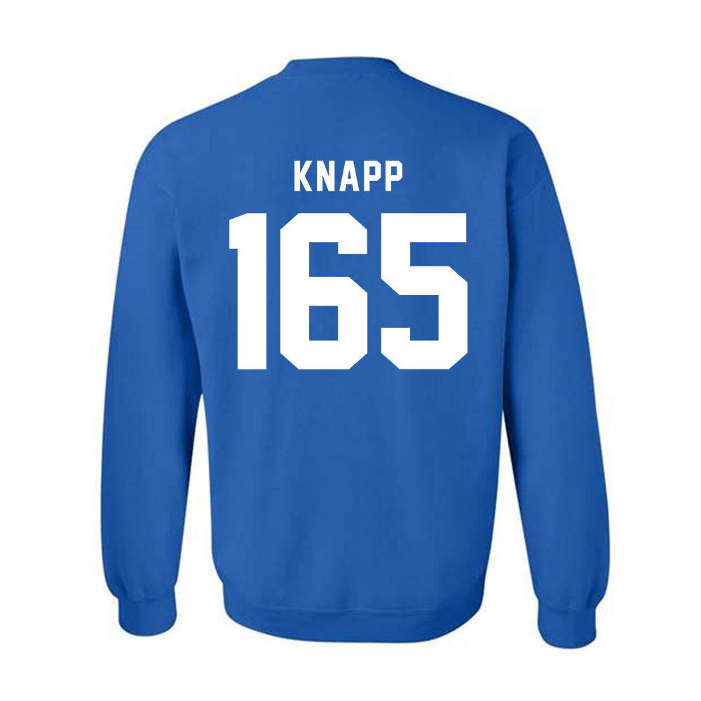 Buffalo - NCAA Wrestling : Rafael Knapp - Buffalo vs Everybody Crewneck Sweatshirt-1