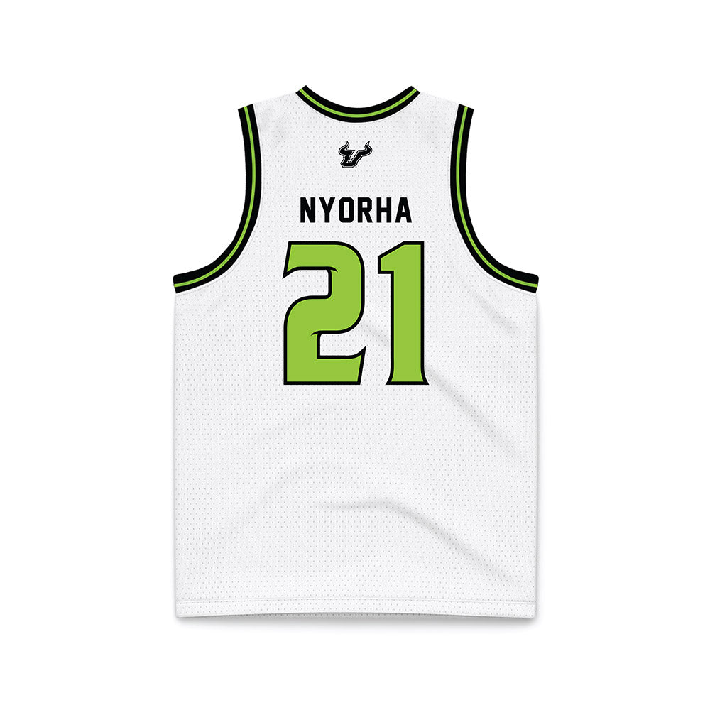USF - NCAA Men's Basketball : Adriel Nyorha - White Basketball Jersey-1