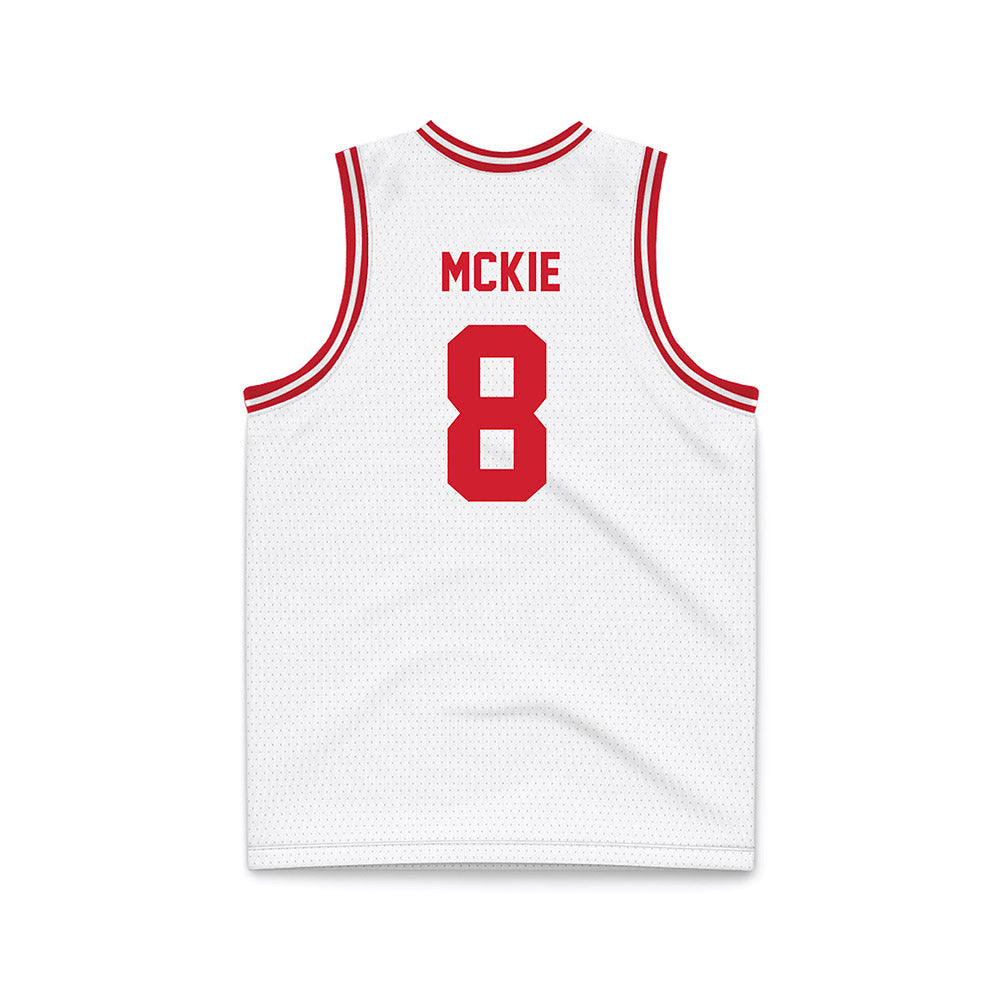 Dayton - NCAA Men's Basketball : Jaron McKie - White Basketball Jersey-1