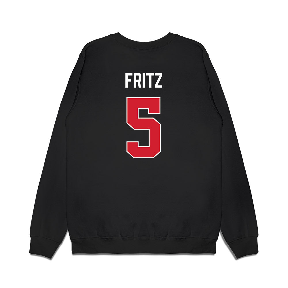 Texas Tech - NCAA Women's Basketball : Denae Fritz - Vintage Basketball Premium Crewneck Sweatshirt-1