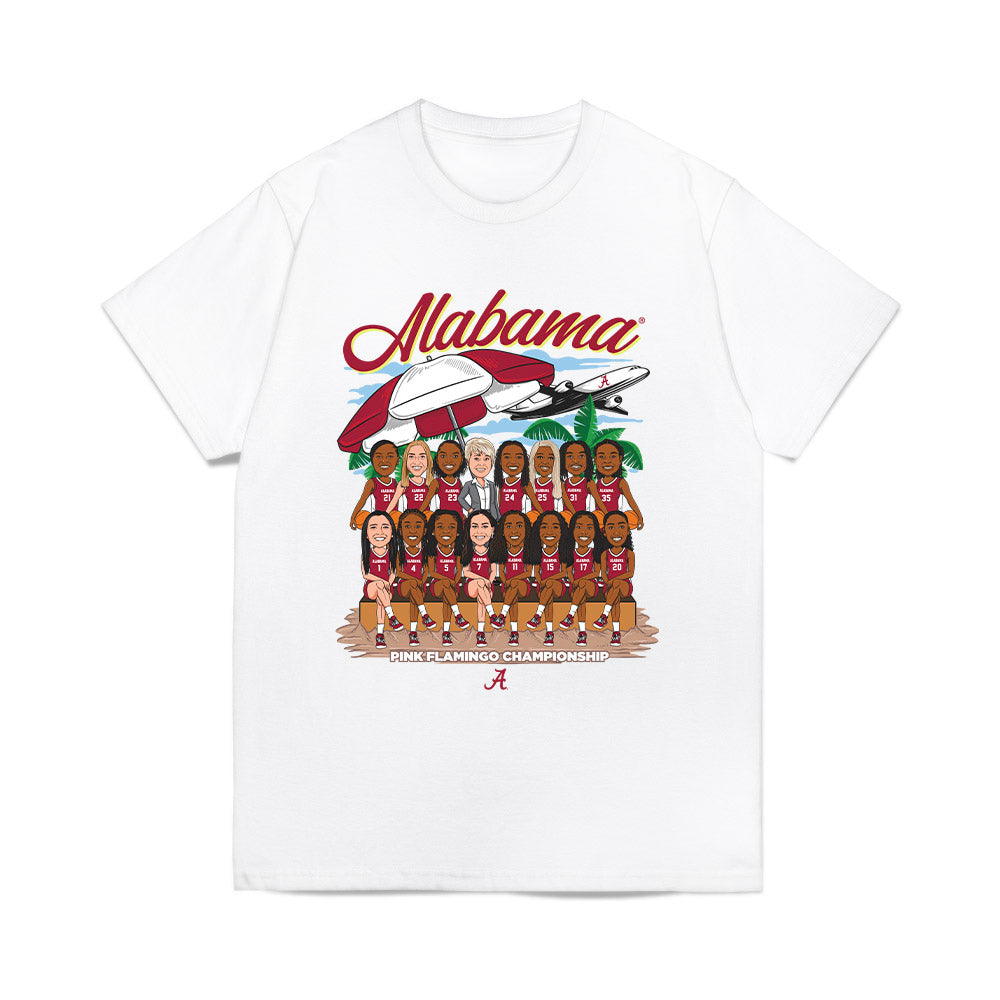 Alabama - NCAA Women's Basketball : - Pink Flamingo Championship Team Caricature Comfort Colors T-Shirt-0