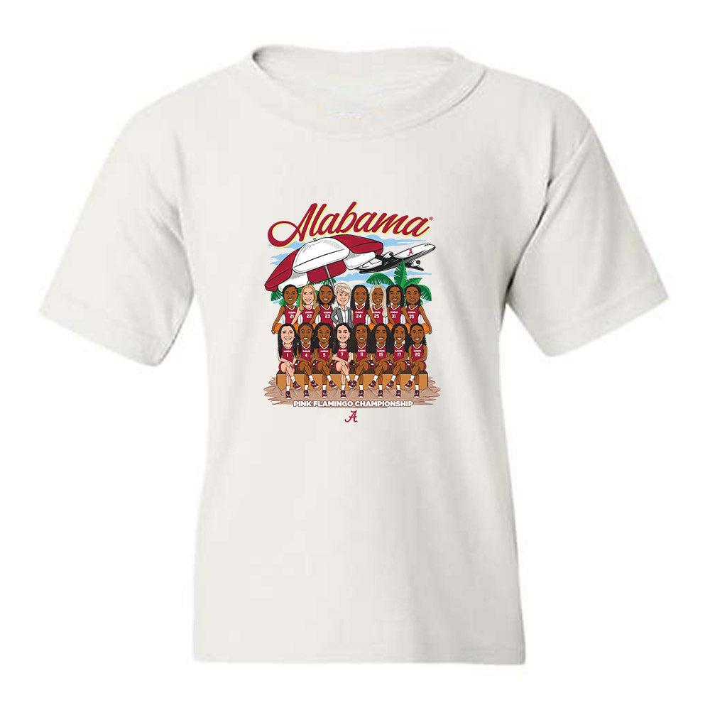 Alabama - NCAA Women's Basketball : - Pink Flamingo Championship Team Caricature Youth T-Shirt-0