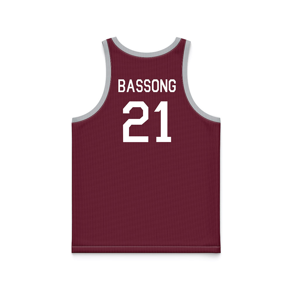Mississippi State - NCAA Men's Basketball : Thomas Bassong - Maroon Hardwood Basketball Jersey-1
