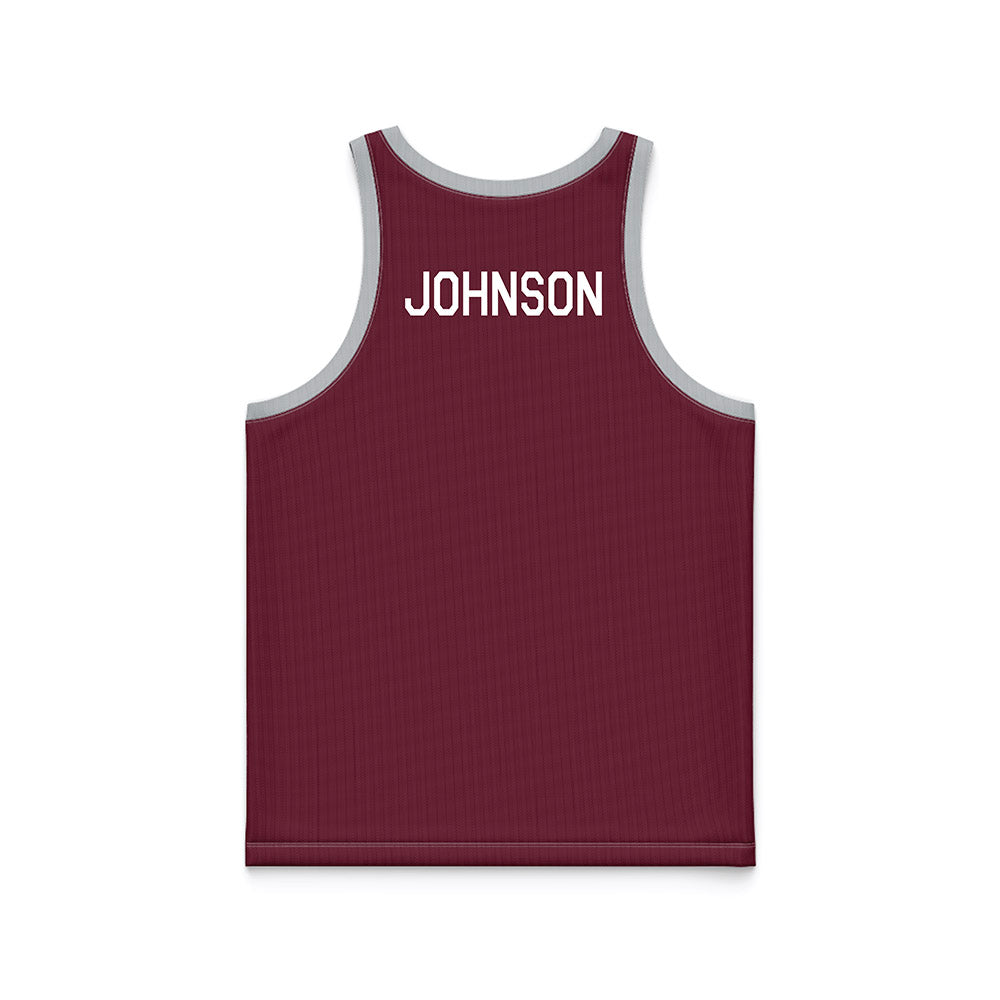 Mississippi State - NCAA Men's Basketball : Rj Johnson - Maroon Hardwood Basketball Jersey-1