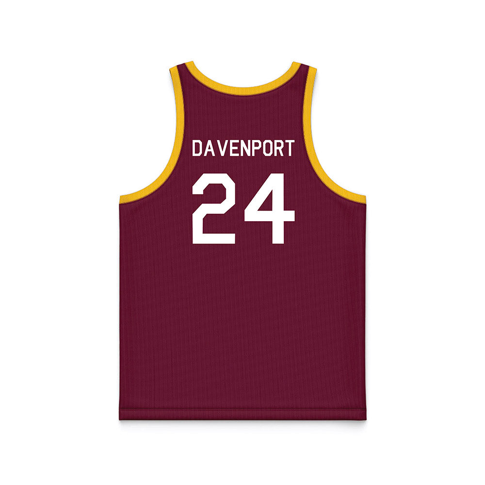 Arizona State - NCAA Women's Basketball : Deborah Davenport - Maroon Hardwood Basketball Jersey-1