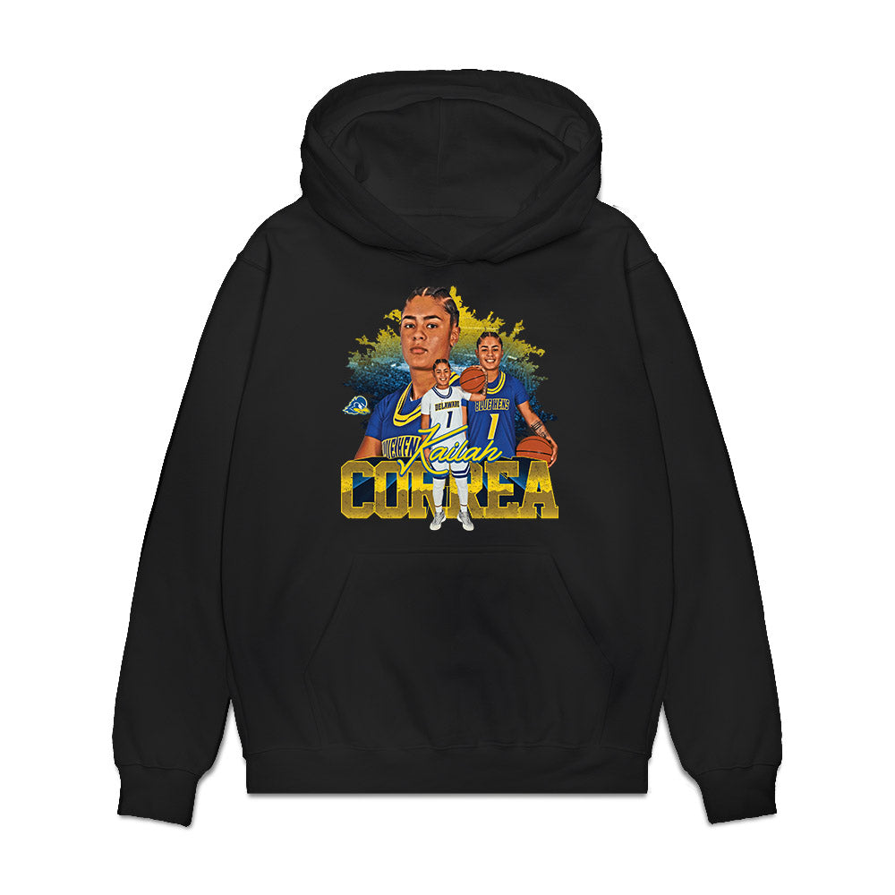 Delaware - NCAA Women's Basketball : Kailah Correa - Collage Premium Hooded Sweatshirt-0