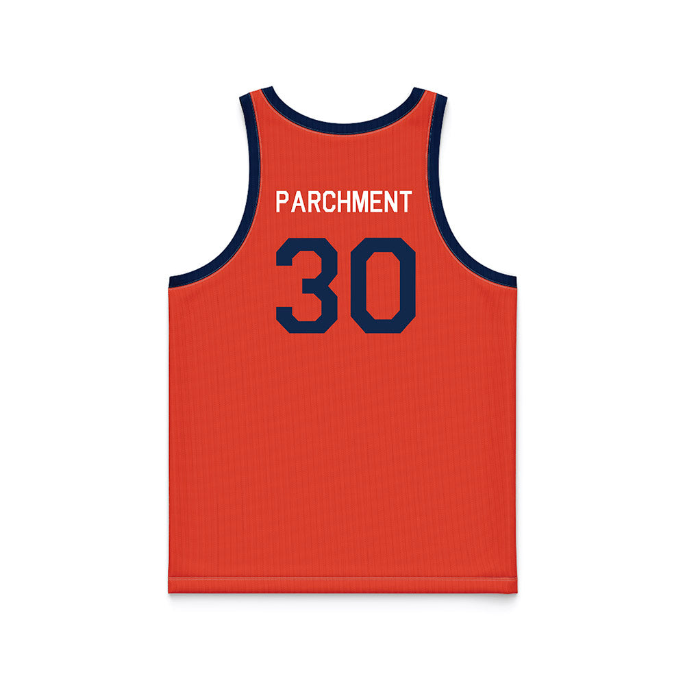 Illinois - NCAA Women's Basketball : Cearah Parchment - Orange Hardwood Basketball Jersey-1