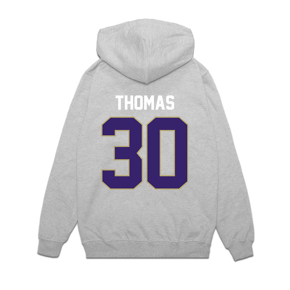 JMU - NCAA Football : Dkwan Thomas - Vintage Football Premium Hooded Sweatshirt-1