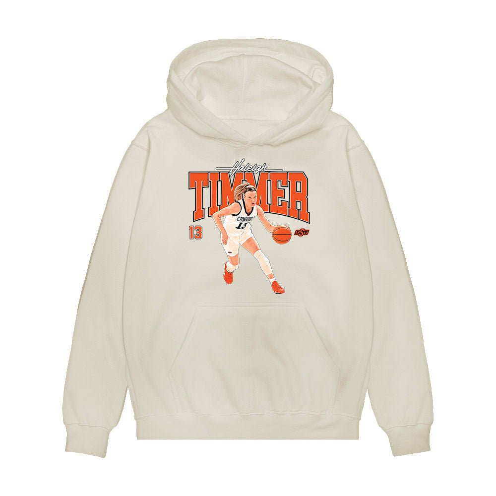 Oklahoma State - NCAA Women's Basketball : Haleigh Timmer - Collage Premium Hooded Sweatshirt-0