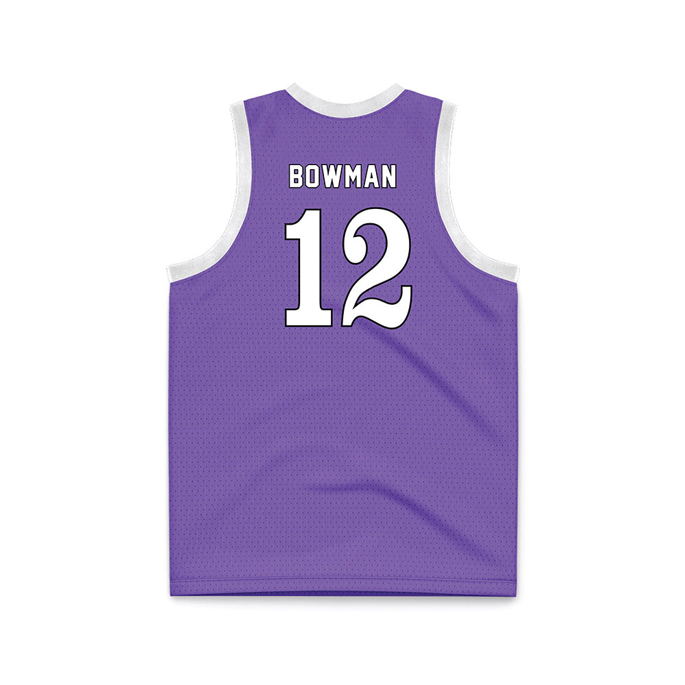 CCNY - NCAA Men's Basketball : Michael Bowman - Purple Basketball Jersey-1