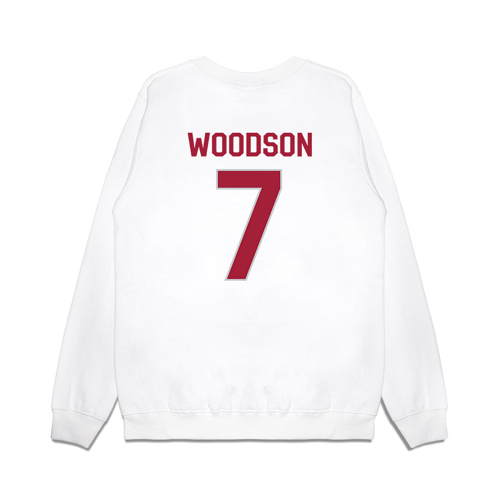 Alabama - NCAA Football : Caleb Woodson - We're In Premium Crewneck Sweatshirt-1