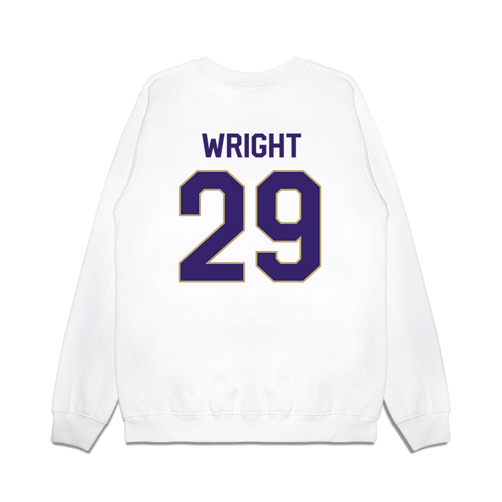 JMU - NCAA Football : KJ Wright - We're In Premium Crewneck Sweatshirt-1