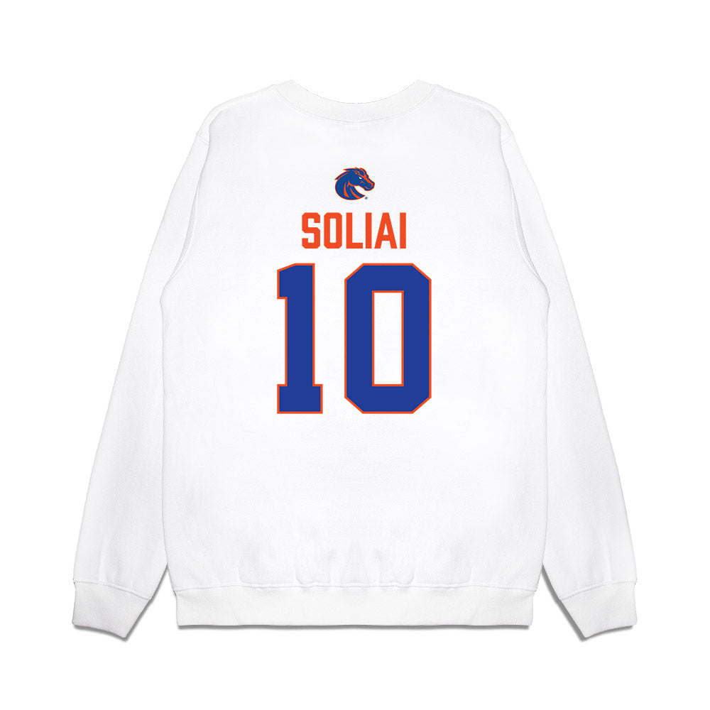 Boise State - NCAA Football : Madden Soliai - 3-Peat Conference Champs Premium Crewneck Sweatshirt-1