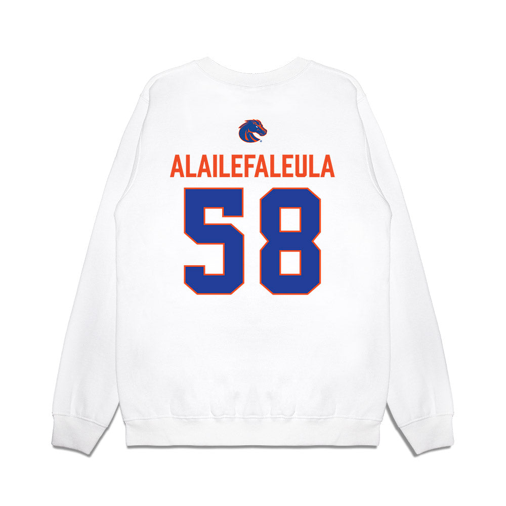Boise State - NCAA Football : Deuce Alailefaleula - 3-Peat Conference Champs Premium Crewneck Sweatshirt-1