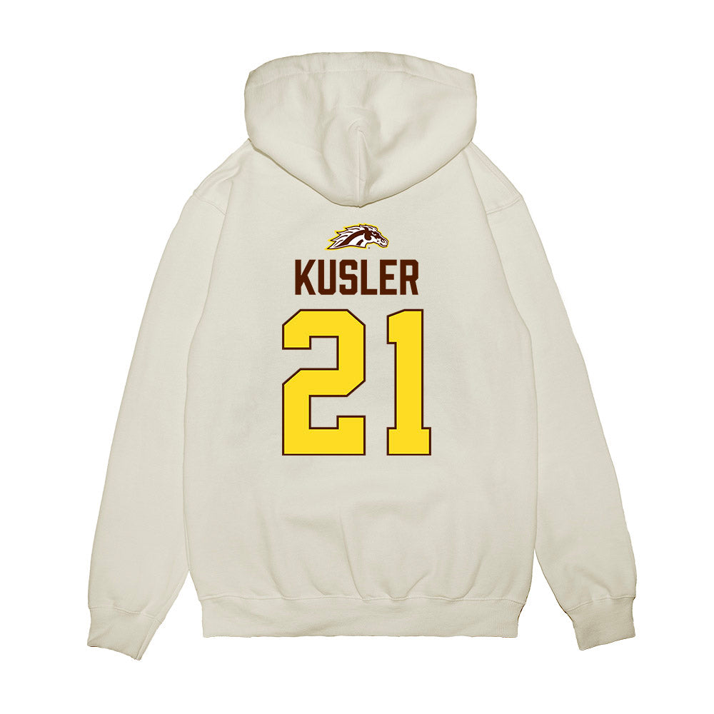 Western Michigan - NCAA Men's Ice Hockey : Ryan Kusler - Vintage Shersey Premium Hooded Sweatshirt-1
