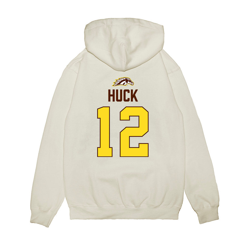 Western Michigan - NCAA Men's Ice Hockey : Samuel Huck - Vintage Shersey Premium Hooded Sweatshirt-1