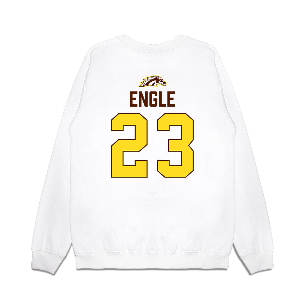 Western Michigan - NCAA Men's Ice Hockey : Edison Engle - Vintage Shersey Premium Crewneck Sweatshirt-1