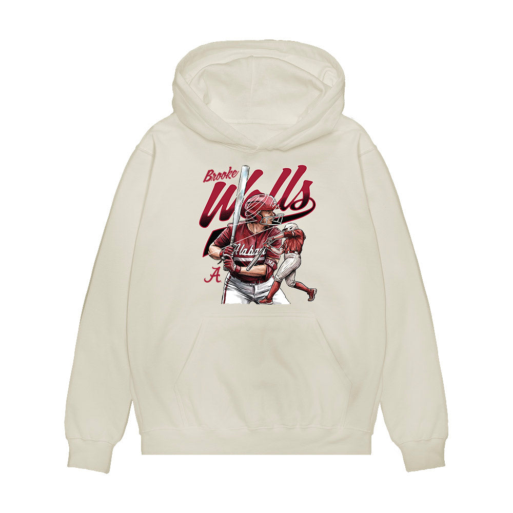 Alabama - NCAA Softball : Brooke Wells - Caricature Premium Hooded Sweatshirt-0