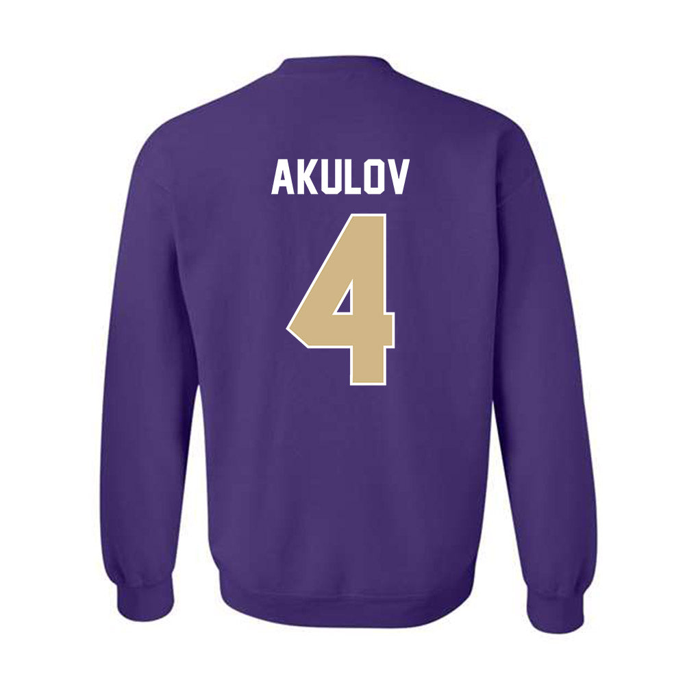 Washington - NCAA Men's Soccer : Egor Akulov - NCAA® 2025 National Champs Crewneck Sweatshirt-1