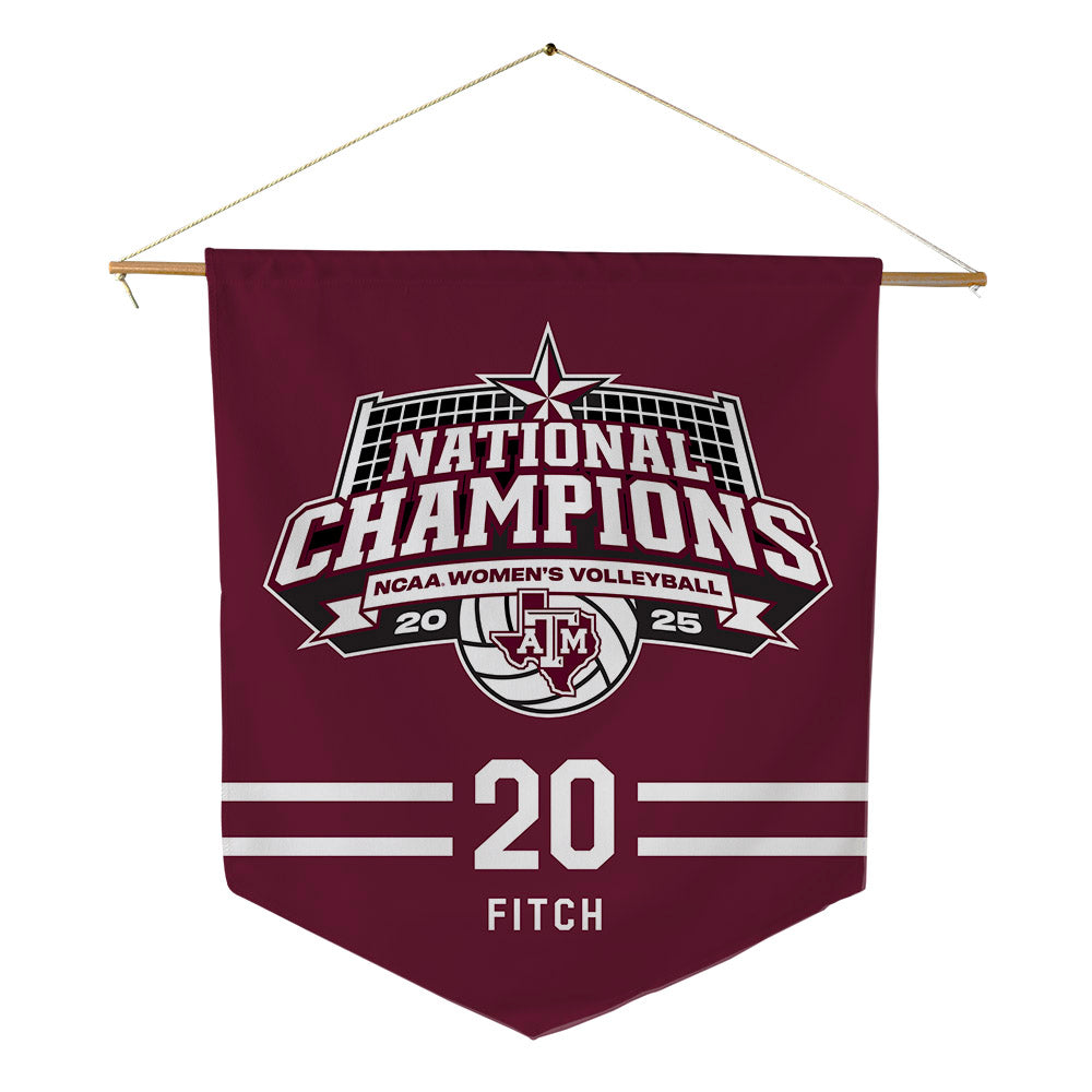 Texas A&M - NCAA Women's Volleyball : Megan Fitch - NCAA® National Champions Pennant - 18" x 21"-0