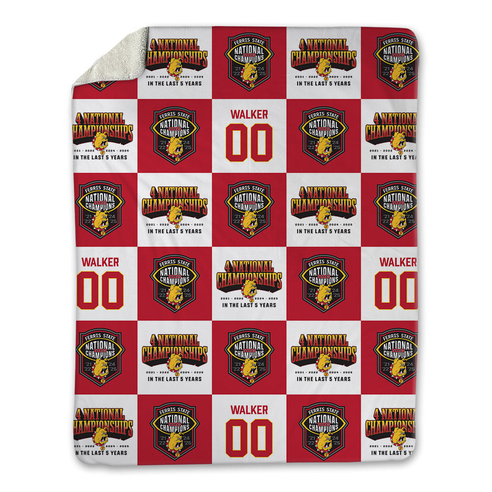 Ferris State - NCAA Football : Jeremiah Walker - National Champions Blanket-0
