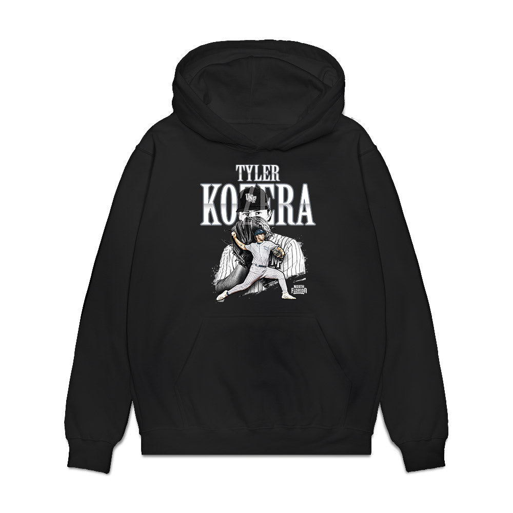 UNF - NCAA Baseball : Tyler Kozera - Collage Premium Hooded Sweatshirt-0