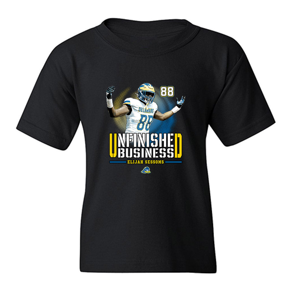 Delaware - NCAA Football : Elijah Sessoms - Unfinished Business Youth T-Shirt-0