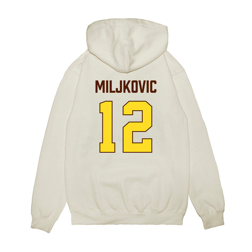 Western Michigan - NCAA Women's Basketball : Isabella Miljkovic - Vintage Basketball Premium Hooded Sweatshirt-1