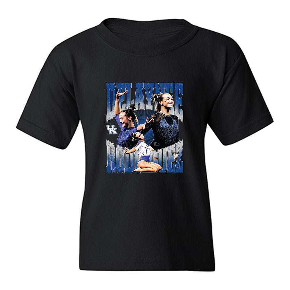Kentucky - NCAA Women's Gymnastics : Delaynee Rodriguez - Collage v2 Youth T-Shirt-0