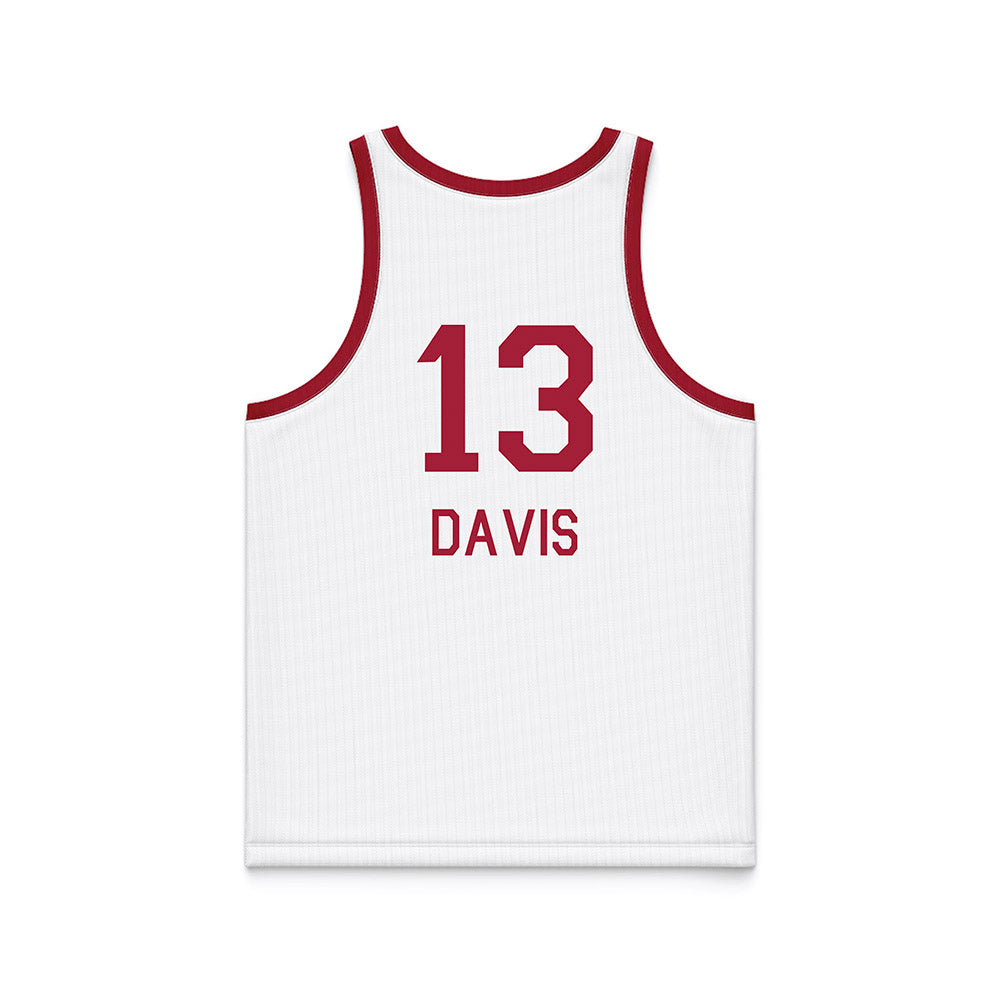 Oklahoma - NCAA Men's Basketball : Tae Davis - White Basketball Jersey-1