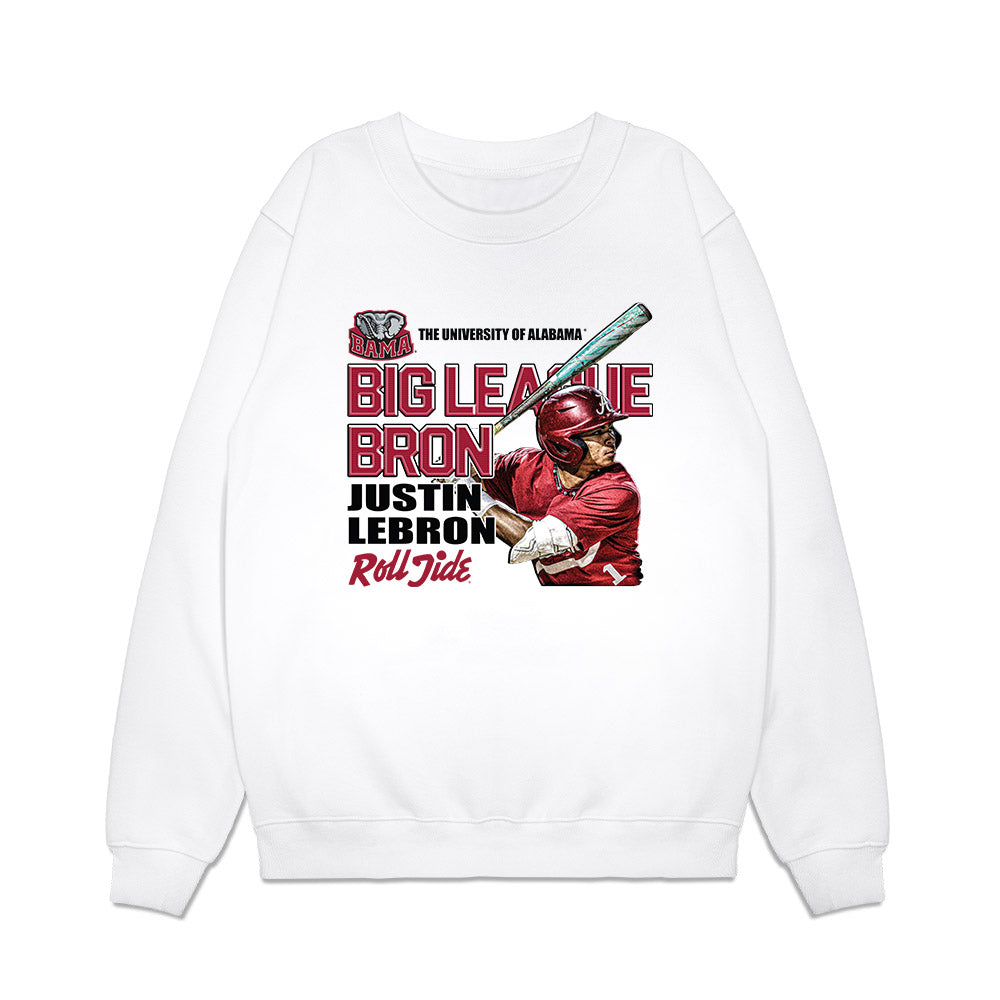 Alabama - NCAA Baseball : Justin Lebron - Big League Bron Premium Crewneck Sweatshirt-0