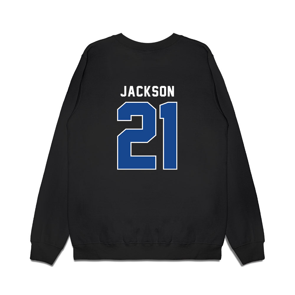 SMU - NCAA Women's Basketball : Kaylin Jackson - Vintage Premium Crewneck Sweatshirt-1