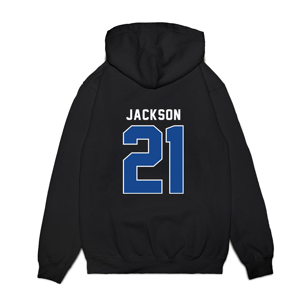 SMU - NCAA Women's Basketball : Kaylin Jackson - Vintage Premium Hooded Sweatshirt-1