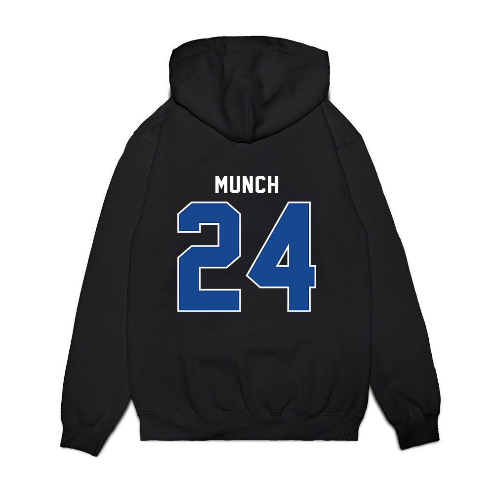 SMU - NCAA Men's Basketball : Johan Munch - Vintage Premium Hooded Sweatshirt-1
