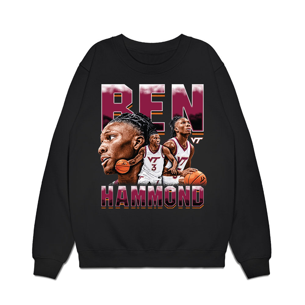Virginia Tech - NCAA Men's Basketball : Ben Hammond - Collage Premium Crewneck Sweatshirt-0