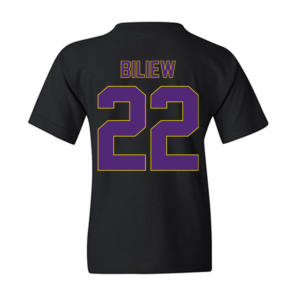 WIU - NCAA Men's Basketball : Goanar Biliew - Vintage Basketball Youth T-Shirt-1