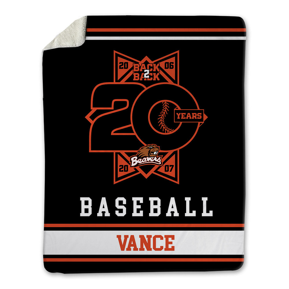 Oregon State - NCAA Baseball : Cooper Vance - 20th Anniversary Blanket-0