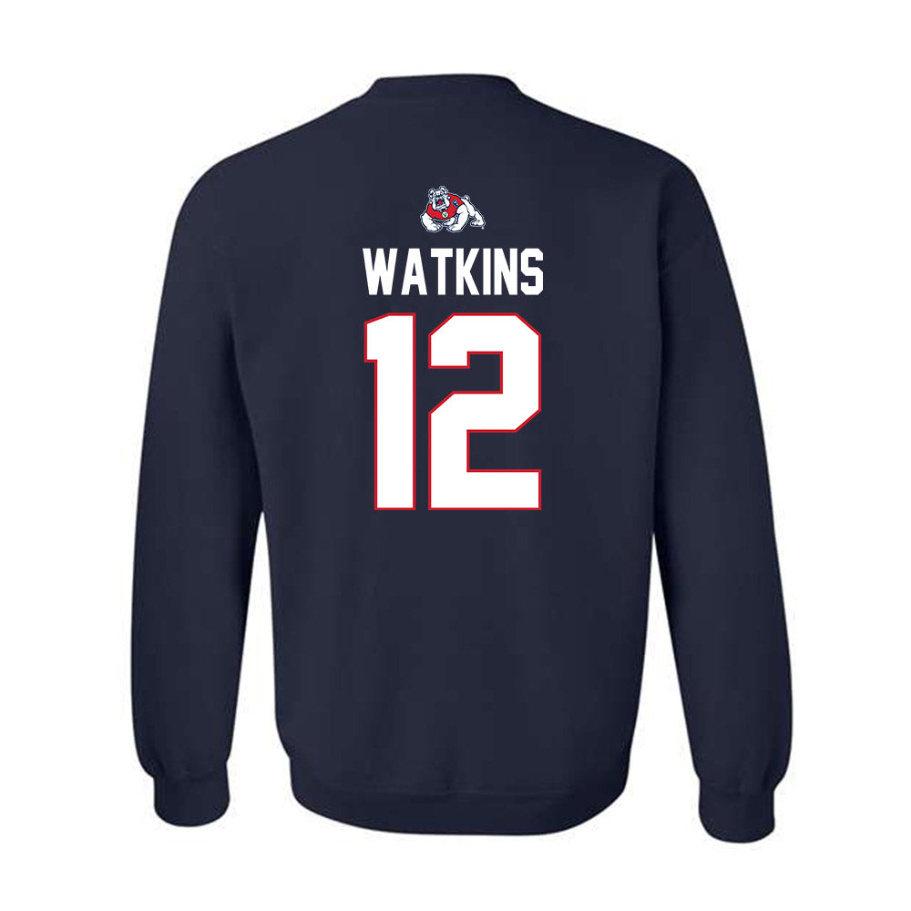 Fresno State - NCAA Women's Basketball : Avery Watkins - Sports Shersey Crewneck Sweatshirt-1