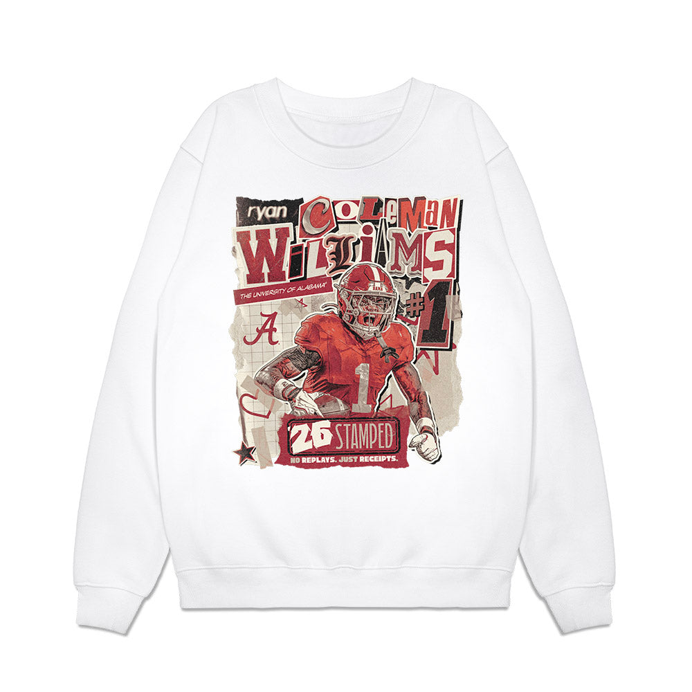 Alabama - NCAA Football : Ryan Coleman-Williams - 25 season moments Premium Crewneck Sweatshirt-0