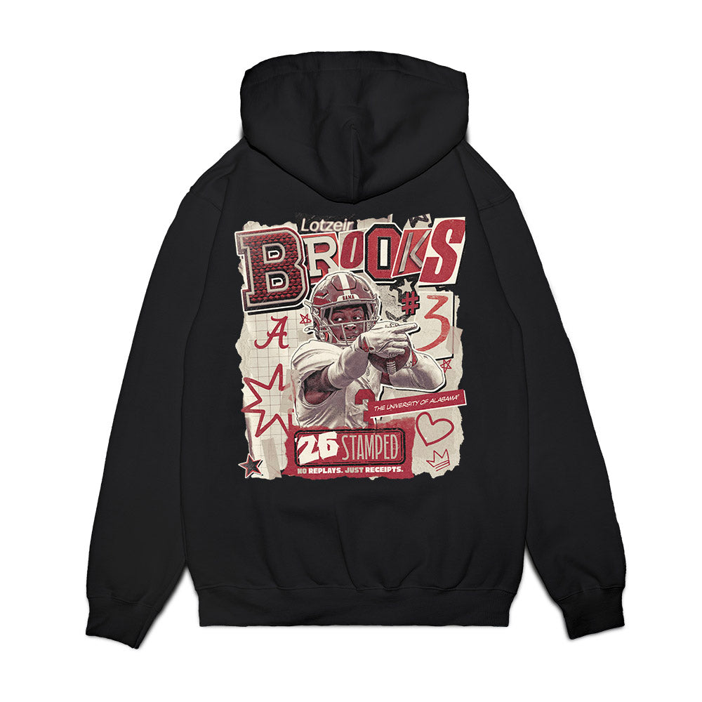 Alabama - NCAA Football : Lotzeir Brooks - 25 season moments Premium Hooded Sweatshirt-1