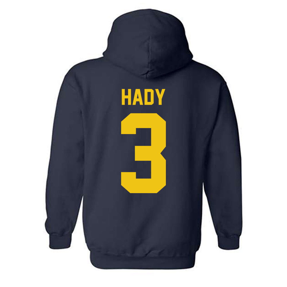 Michigan - NCAA Men's Ice Hockey : Hunter Hady - Vintage Shersey Hooded Sweatshirt-1