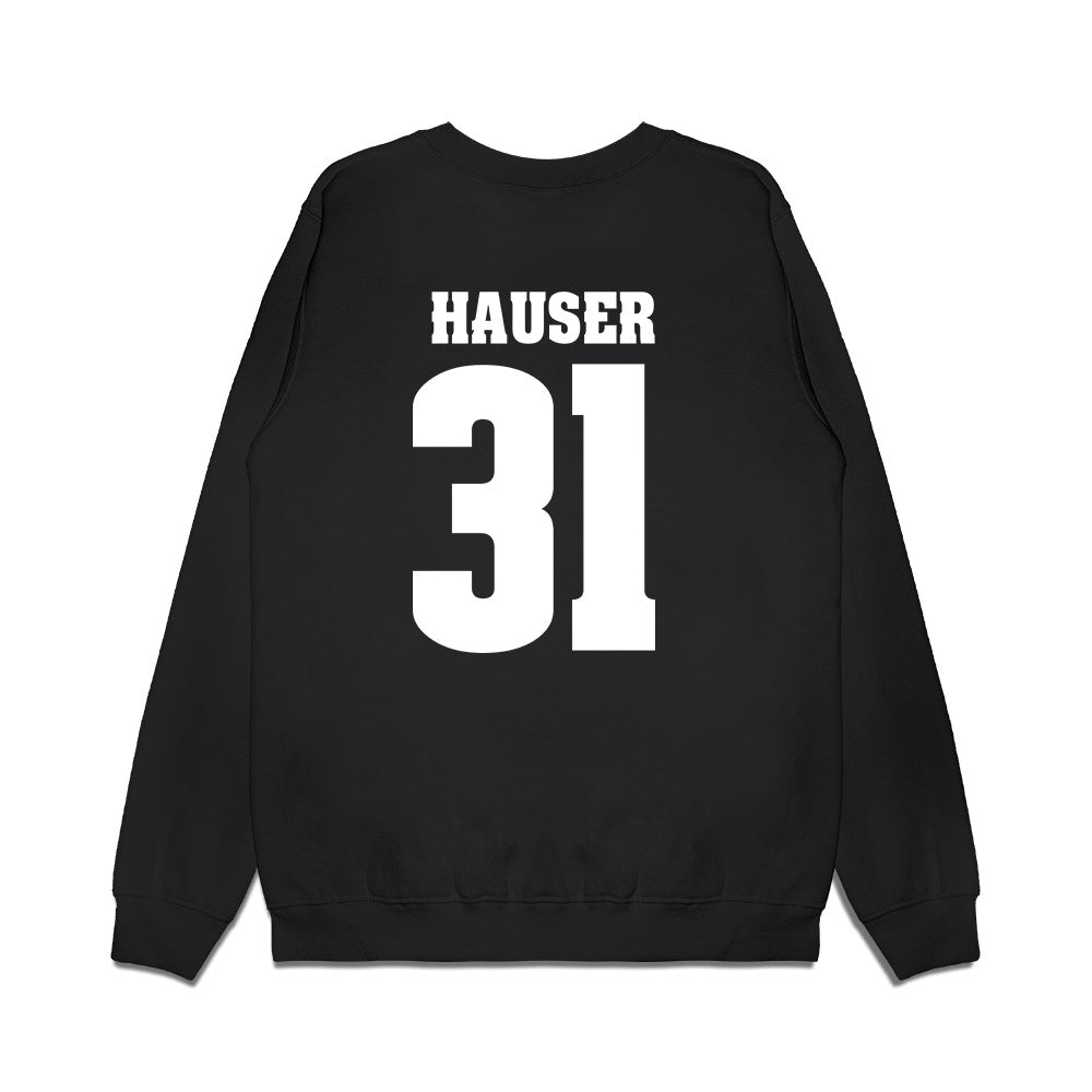 Wisconsin - NCAA Men's Ice Hockey : Daniel Hauser - Vintage Hockey Premium Crewneck Sweatshirt-1