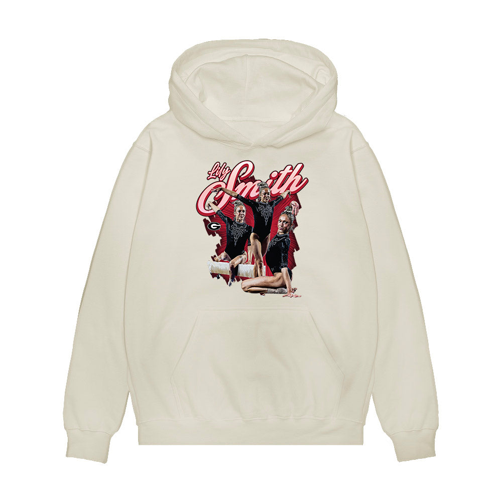 Georgia - NCAA Women's Gymnastics : Lily Smith - Collage Premium Hooded Sweatshirt-0