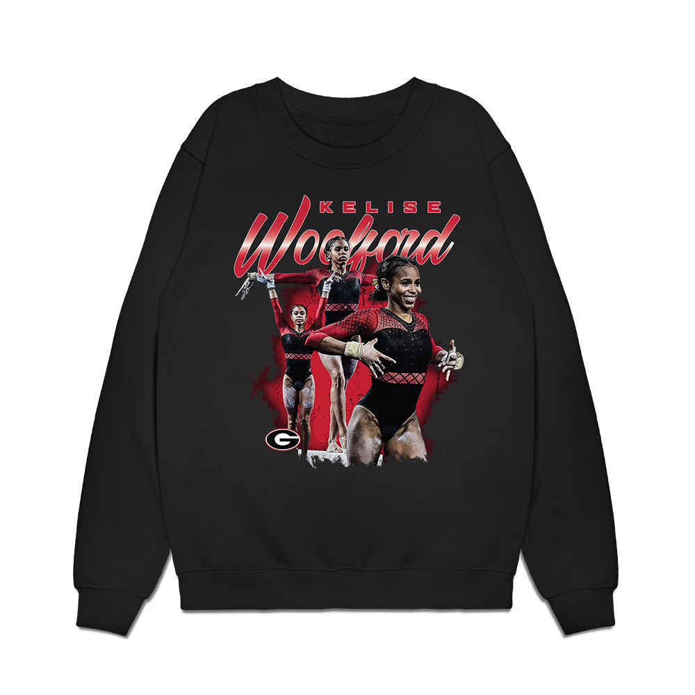 Georgia - NCAA Women's Gymnastics : Kelise Woolford - Collage Premium Crewneck Sweatshirt-0