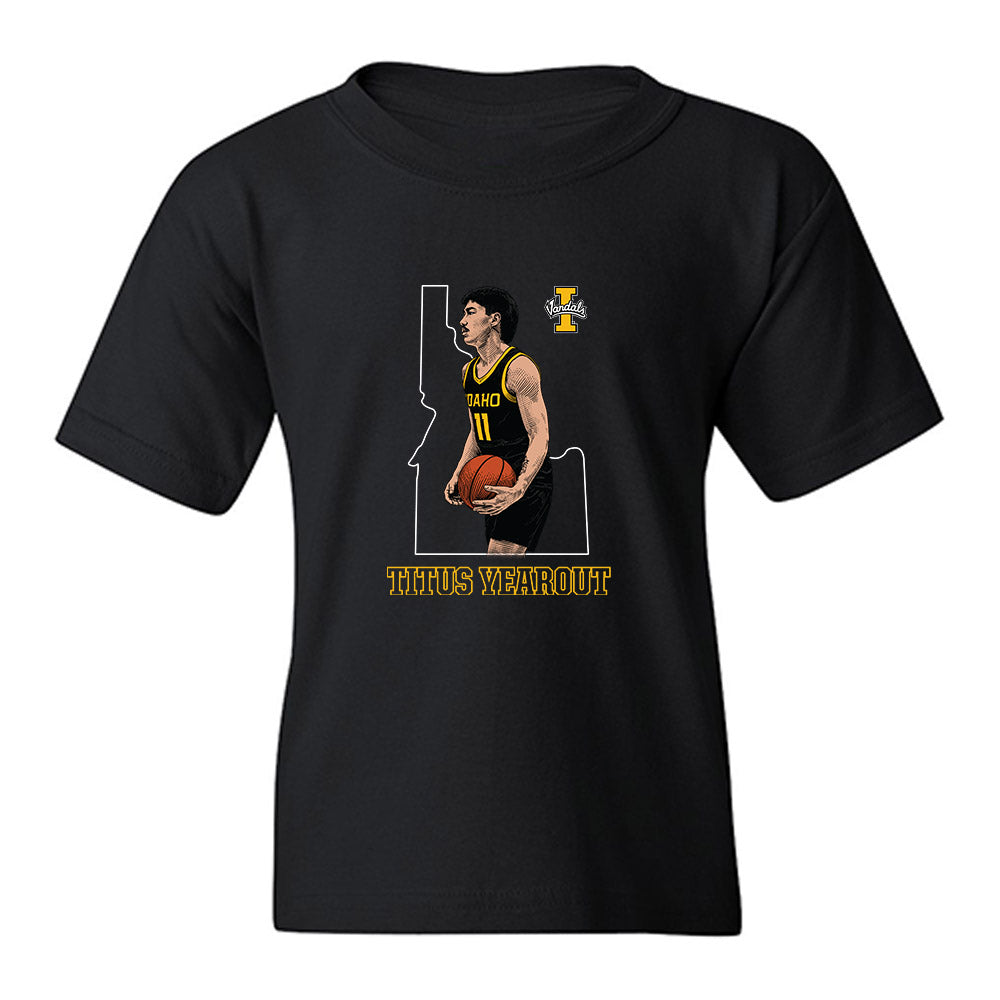Idaho - NCAA Men's Basketball : Titus Yearout - Caricature Youth T-Shirt-0
