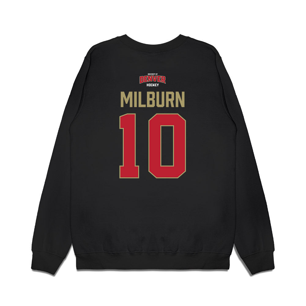 DU - NCAA Men's Ice Hockey : Brady Milburn - Vintage Hockey Premium Crewneck Sweatshirt-1
