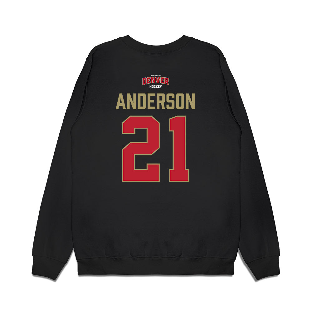 DU - NCAA Men's Ice Hockey : Kent Anderson - Vintage Hockey Premium Crewneck Sweatshirt-1