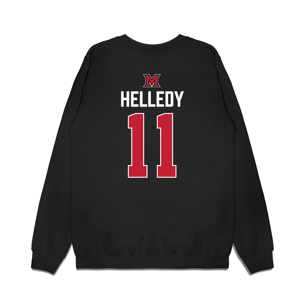 Miami of Ohio - NCAA Men's Ice Hockey : David Helledy - Vintage Shersey Premium Crewneck Sweatshirt-1